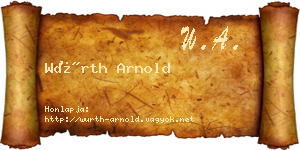 Würth Arnold névjegykártya